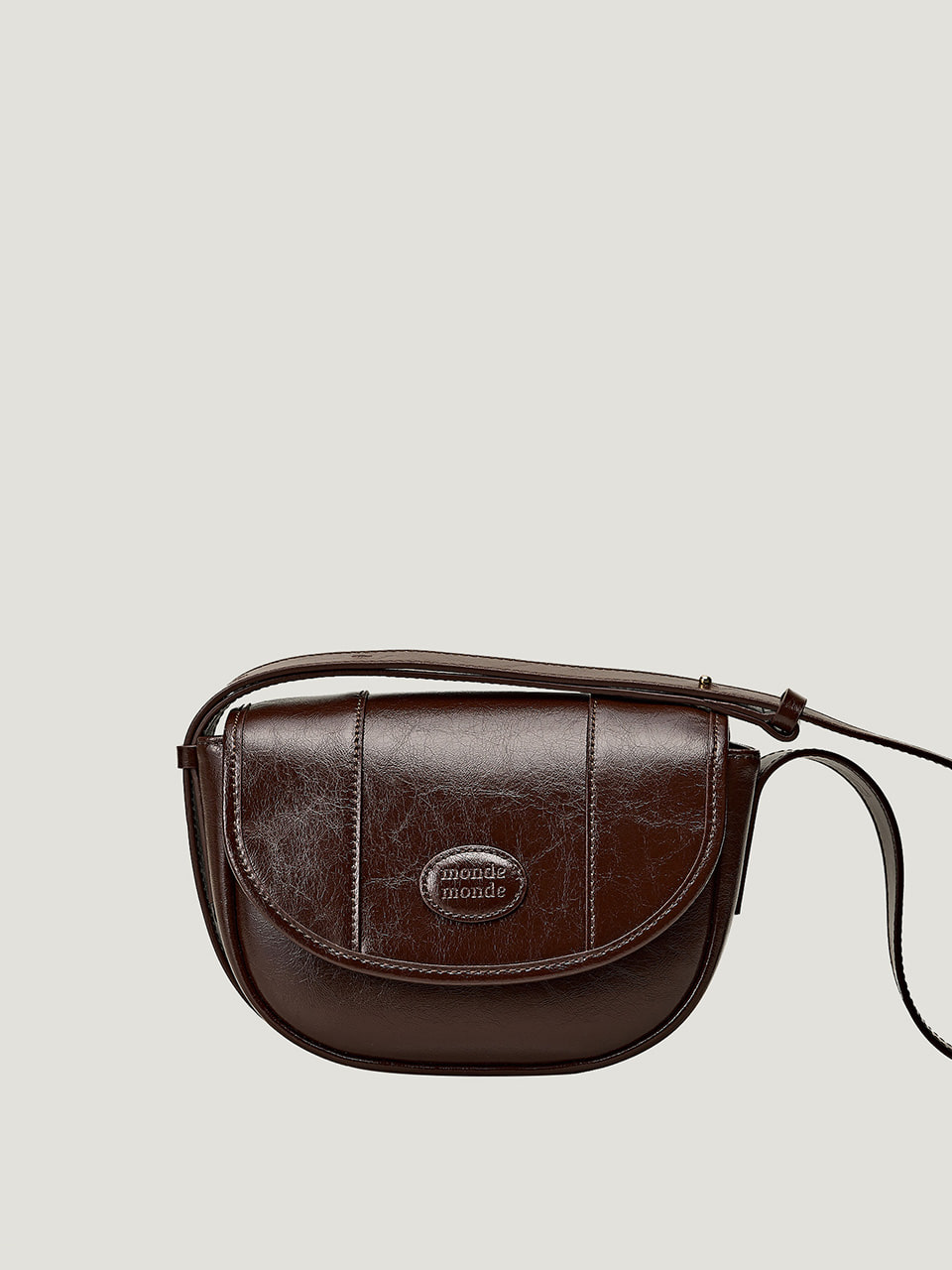 Classic Leather Half Moon mini Bag mocha brown