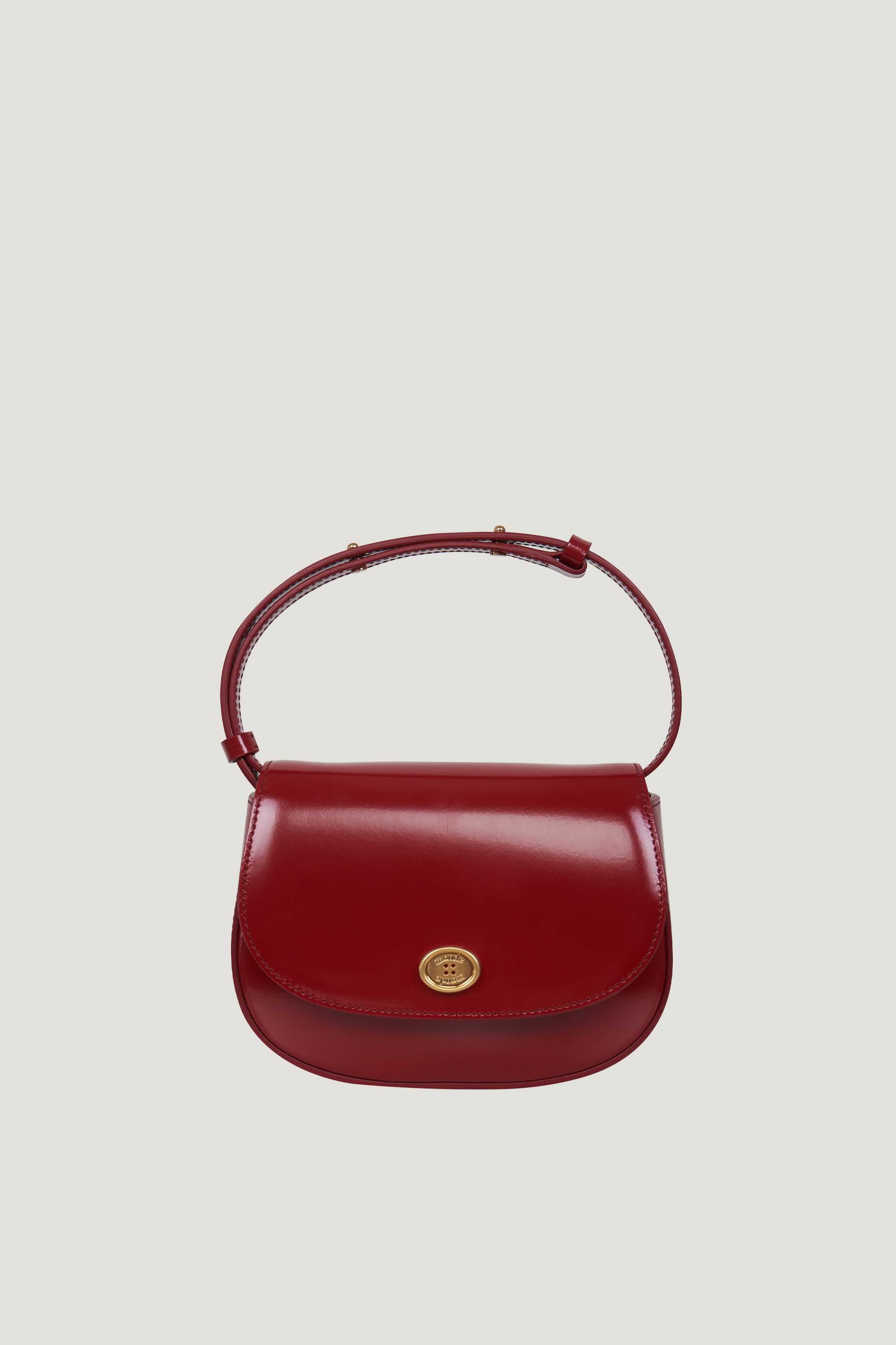 classic button cross bag cherry red