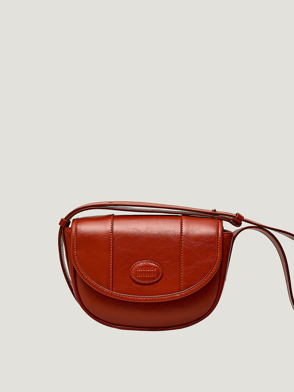 Classic Leather Half Moon mini Bag red orange